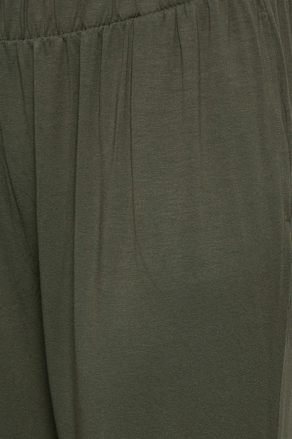 Yours Curve Khaki Green Jersey Cropped Harem Trousers - 26-28 Image 5