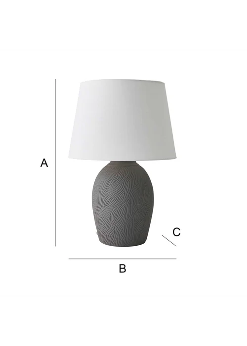 ValueLights Clint Large Grey Ceramic Table Lamp Linen Shade - One Size Image 6