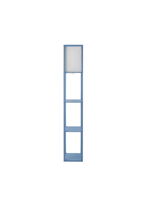 ValueLights Struttura Blue Wood Shelving Floor Lamp - One Size Image 4