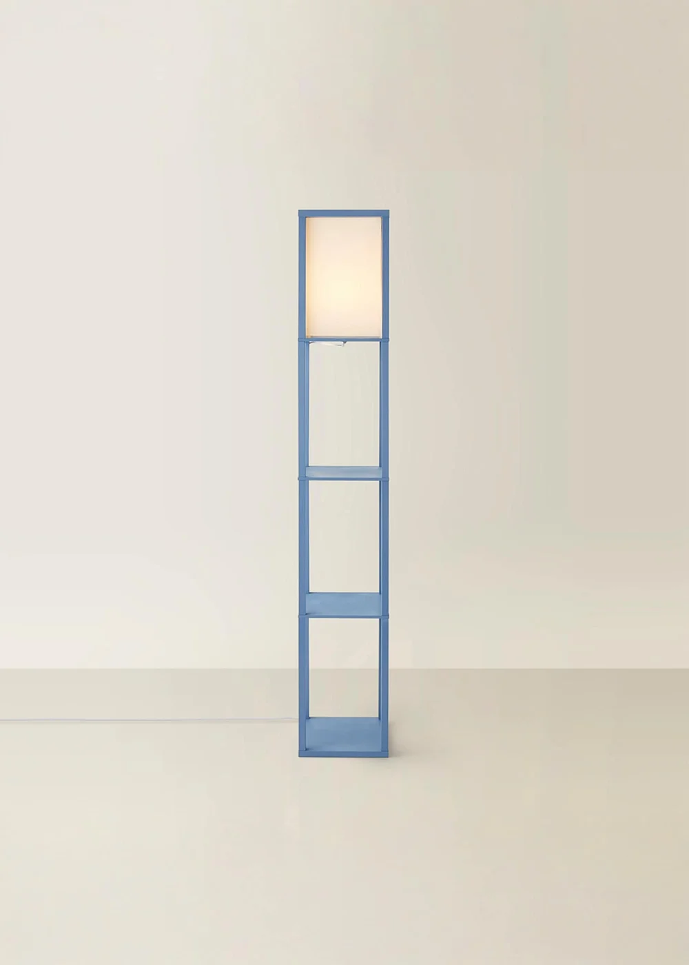 ValueLights Struttura Blue Wood Shelving Floor Lamp - One Size Image 3