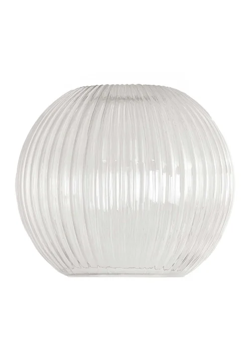 ValueLights Maddison Clear Ribbed Glass Globe Easy Fit Lampshade - One Size Image 3
