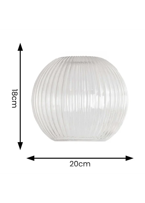 ValueLights Maddison Clear Ribbed Glass Globe Easy Fit Lampshade - One Size Image 5