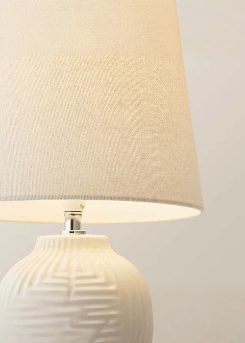 ValueLights Harrison White Ribbed Large Table Lamp - One Size Image 5