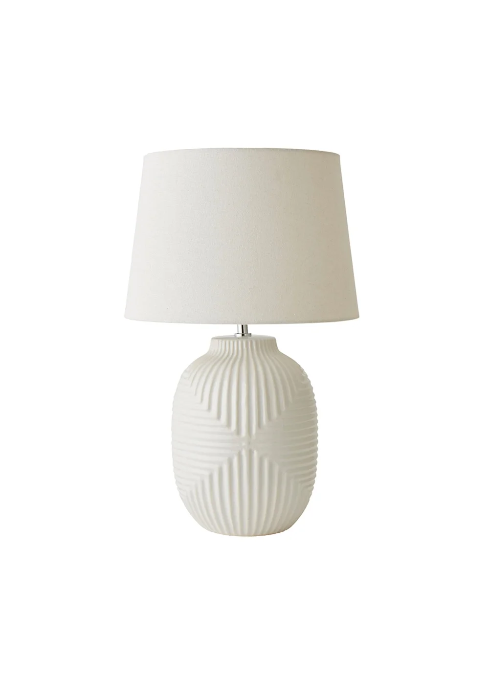 ValueLights Harrison White Ribbed Large Table Lamp - One Size Image 4