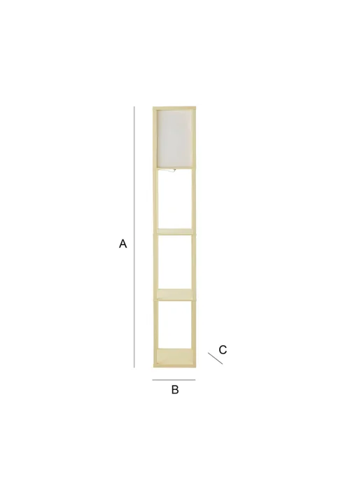 ValueLights Struttura Yellow Wood Shelving Floor Lamp - One Size Image 6