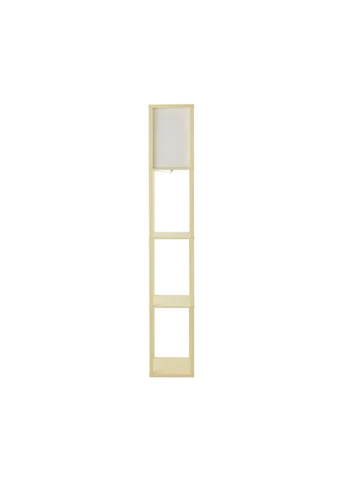 ValueLights Struttura Yellow Wood Shelving Floor Lamp - One Size Image 4