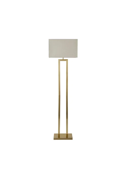 ValueLights Gloria Gold Double Stem Metal Floor Lamp with Rectangular Lampshade - One Size Image 4
