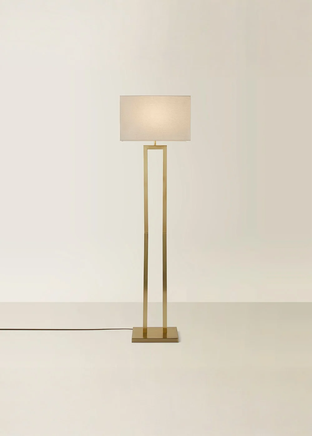 ValueLights Gloria Gold Double Stem Metal Floor Lamp with Rectangular Lampshade - One Size Image 3
