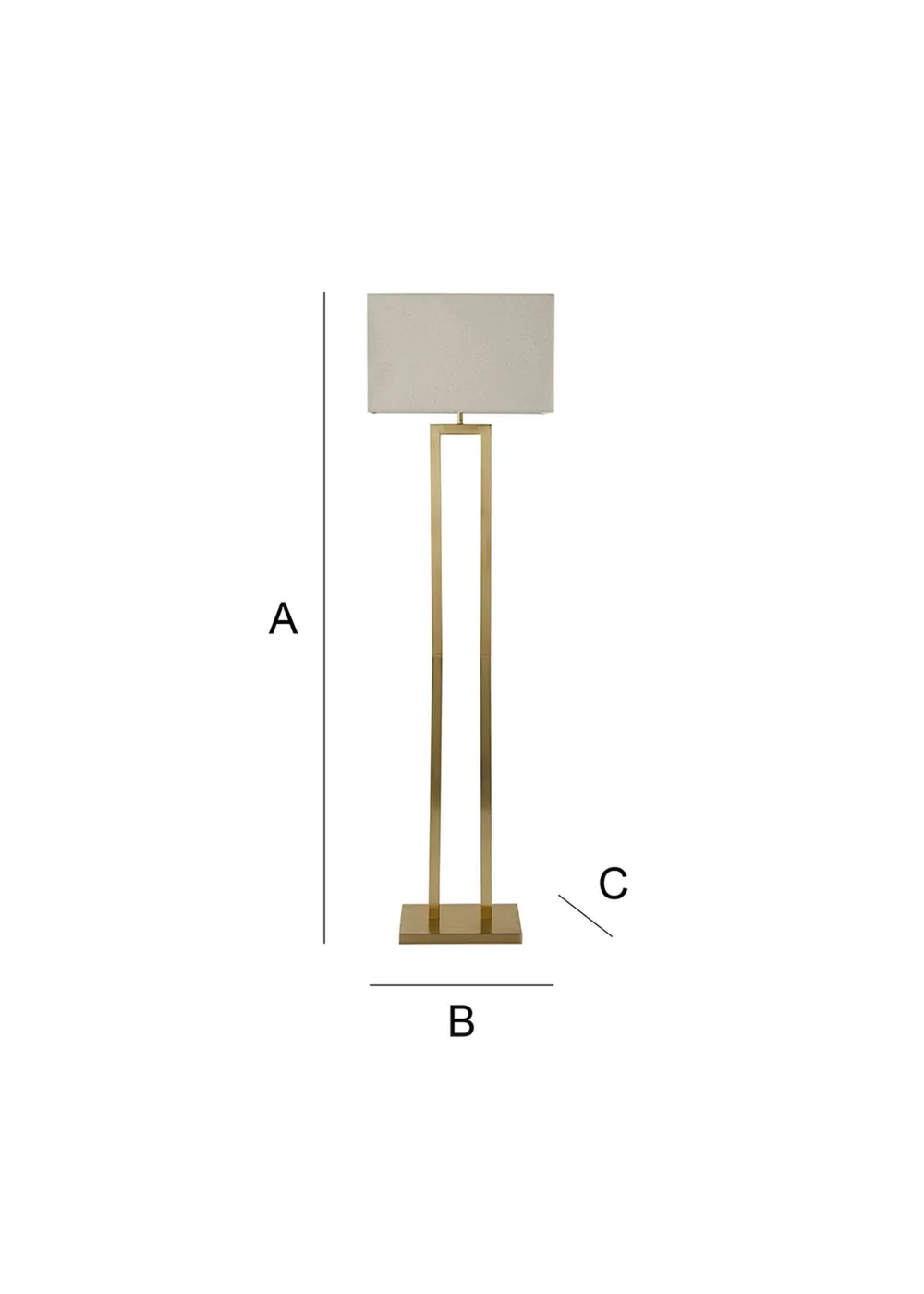ValueLights Gloria Gold Double Stem Metal Floor Lamp with Rectangular Lampshade - One Size Image 6