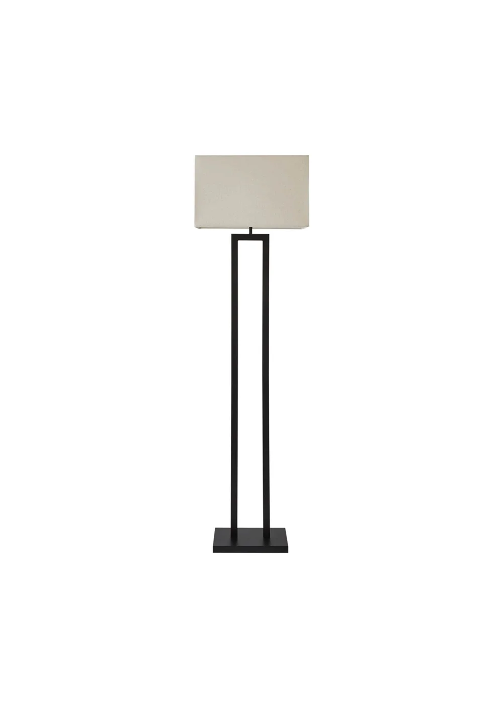 ValueLights Gloria Black Double Stem Metal Floor Lamp with Rectangular Lampshade - One Size Image 4