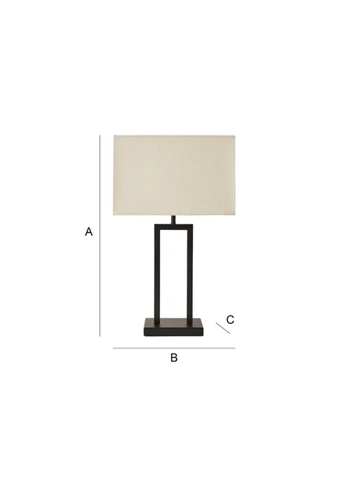 ValueLights Gloria Black Double Stem Table Lamp with Rectangular Lampshade - One Size Image 6