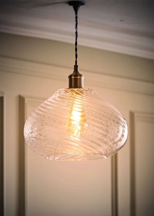 ValueLights Corinne Clear Glass Easy Fit Lampshade - One Size Image 3
