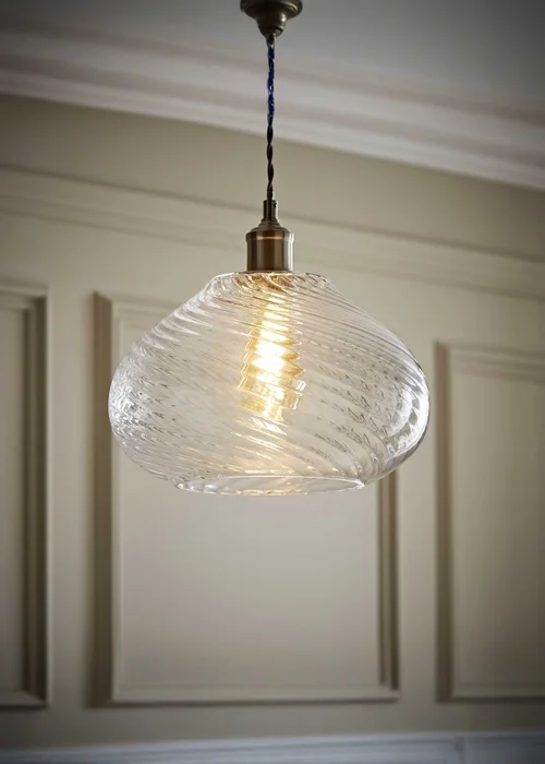 ValueLights Corinne Clear Glass Easy Fit Lampshade - One Size Image 1