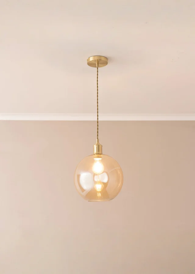 ValueLights Shaw Brushed Gold Adjustable Pendant Ceiling Light