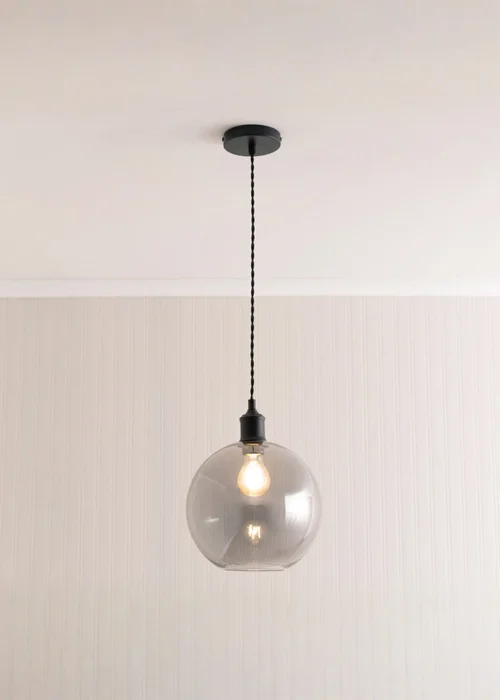 ValueLights Shaw Matte Black Adjustable Single Pendant Ceiling Light - One Size Image 2