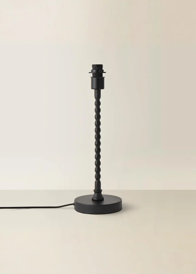 ValueLights Maeve Matte Black Bobbin Table Lamp Base