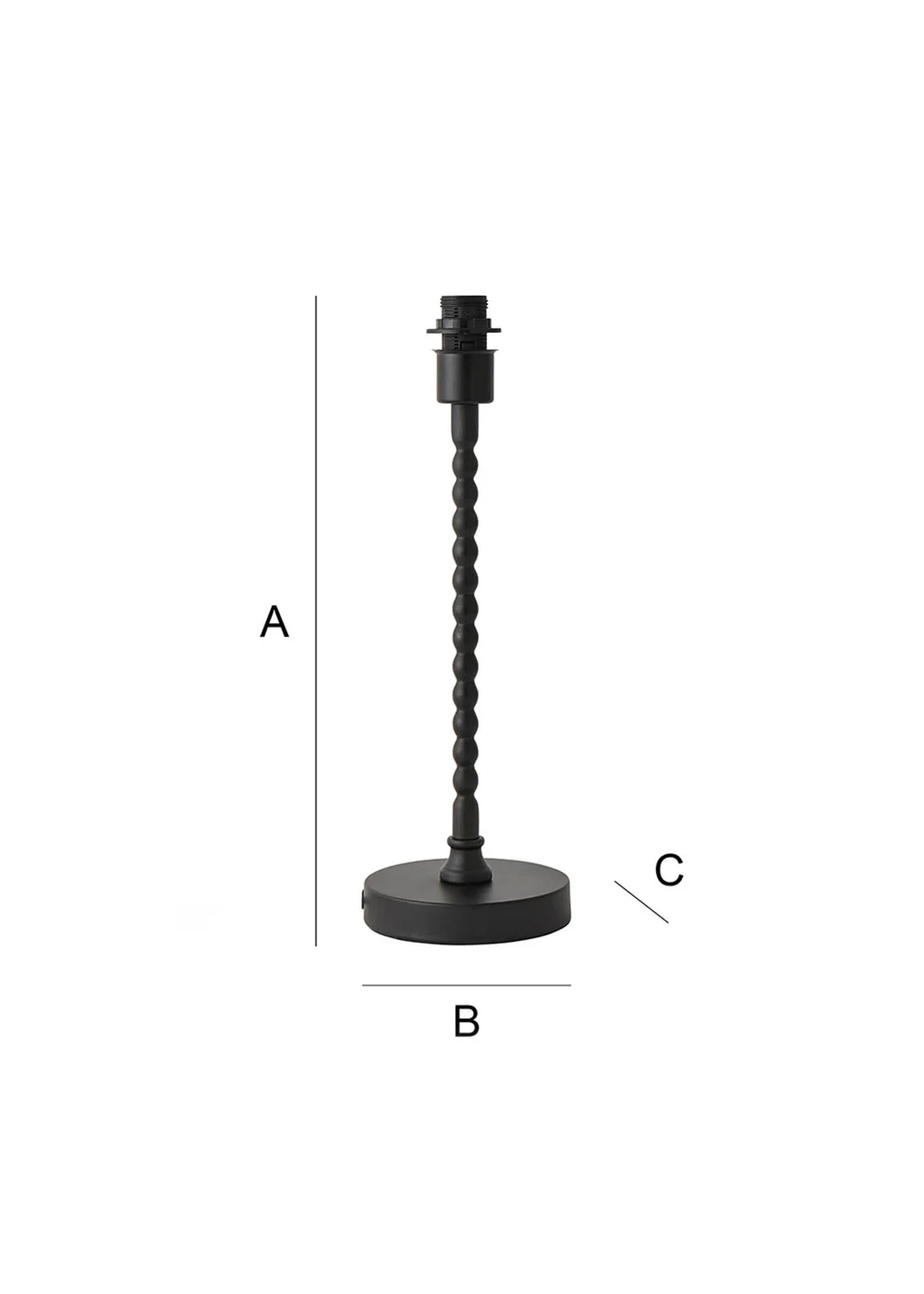 ValueLights Maeve Matte Black Bobbin Table Lamp Base - One Size Image 5
