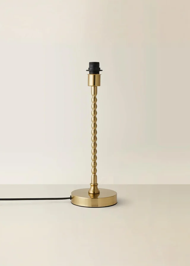 ValueLights Maeve Brushed Gold Bobbin Table Lamp Base