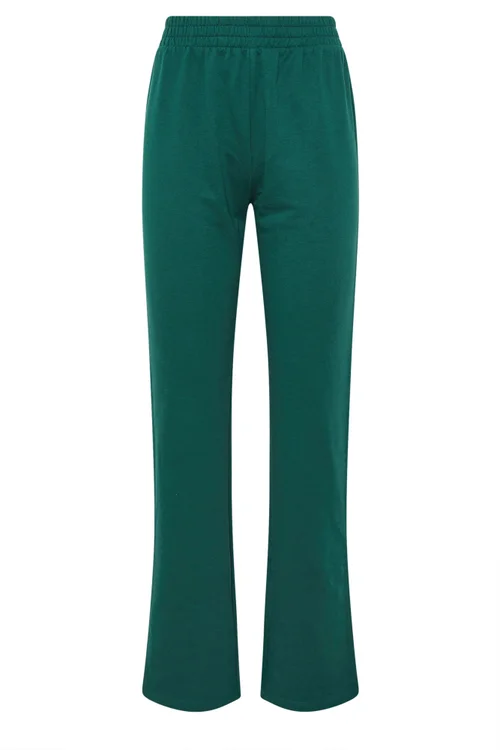 Long Tall Sally Green Jersey Fitted Straight Leg Joggers - Size 18, Leg 34 Image 5