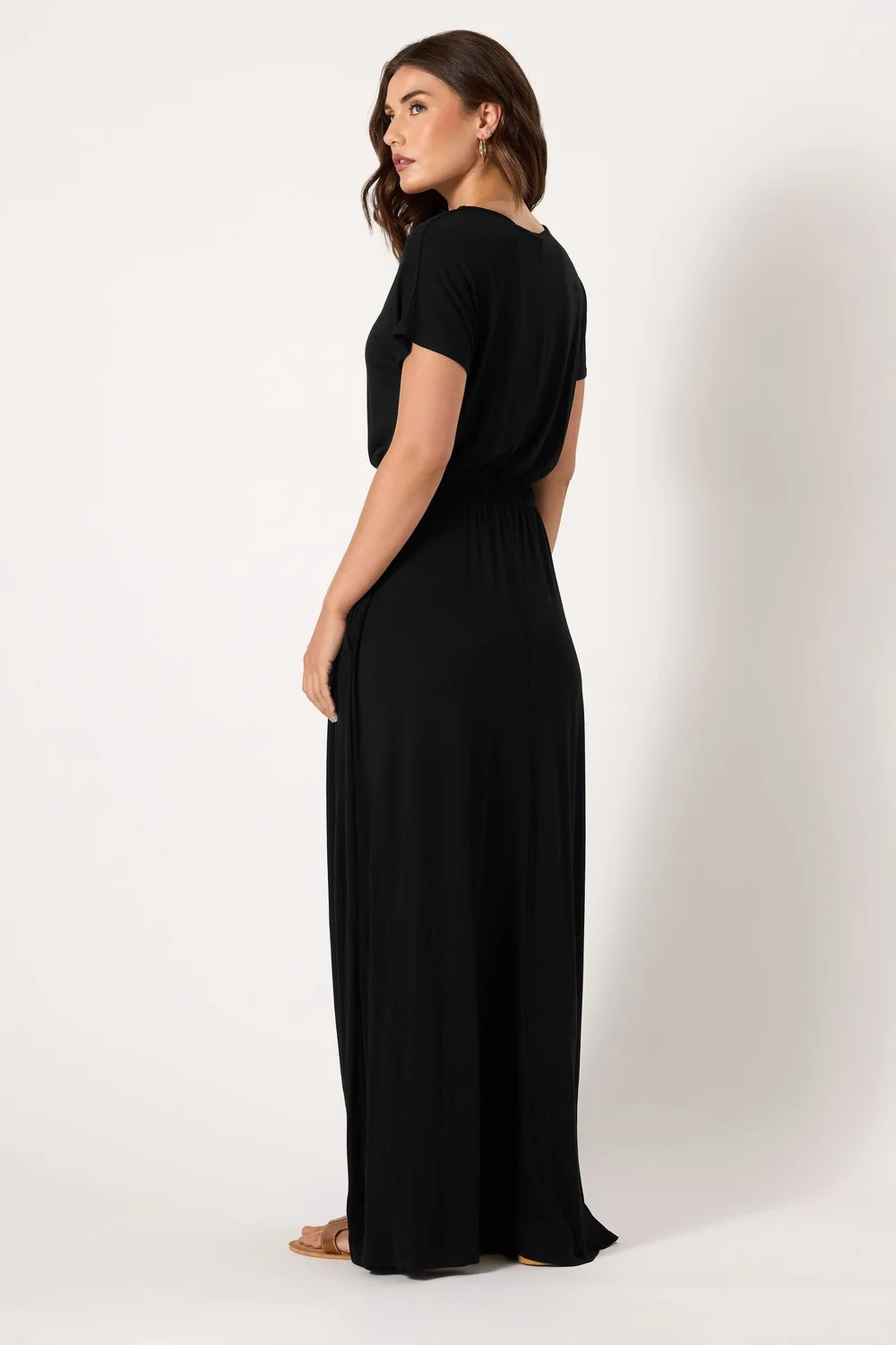 Long Tall Sally Black Shirred Waist Maxi Dress - Size 22-24 Long Tall Sally Black Shirred Waist Maxi Dress - Size 22-24