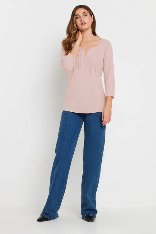 Long Tall Sally 2 Pack Light Pink & Blue Henley Tops - Size 14 Image 4