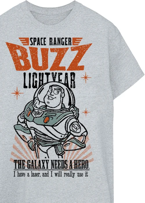 Disney Toy Story Buzz Lightyear Hero Heather Grey Graphic T-Shirt - 4XL Image 2