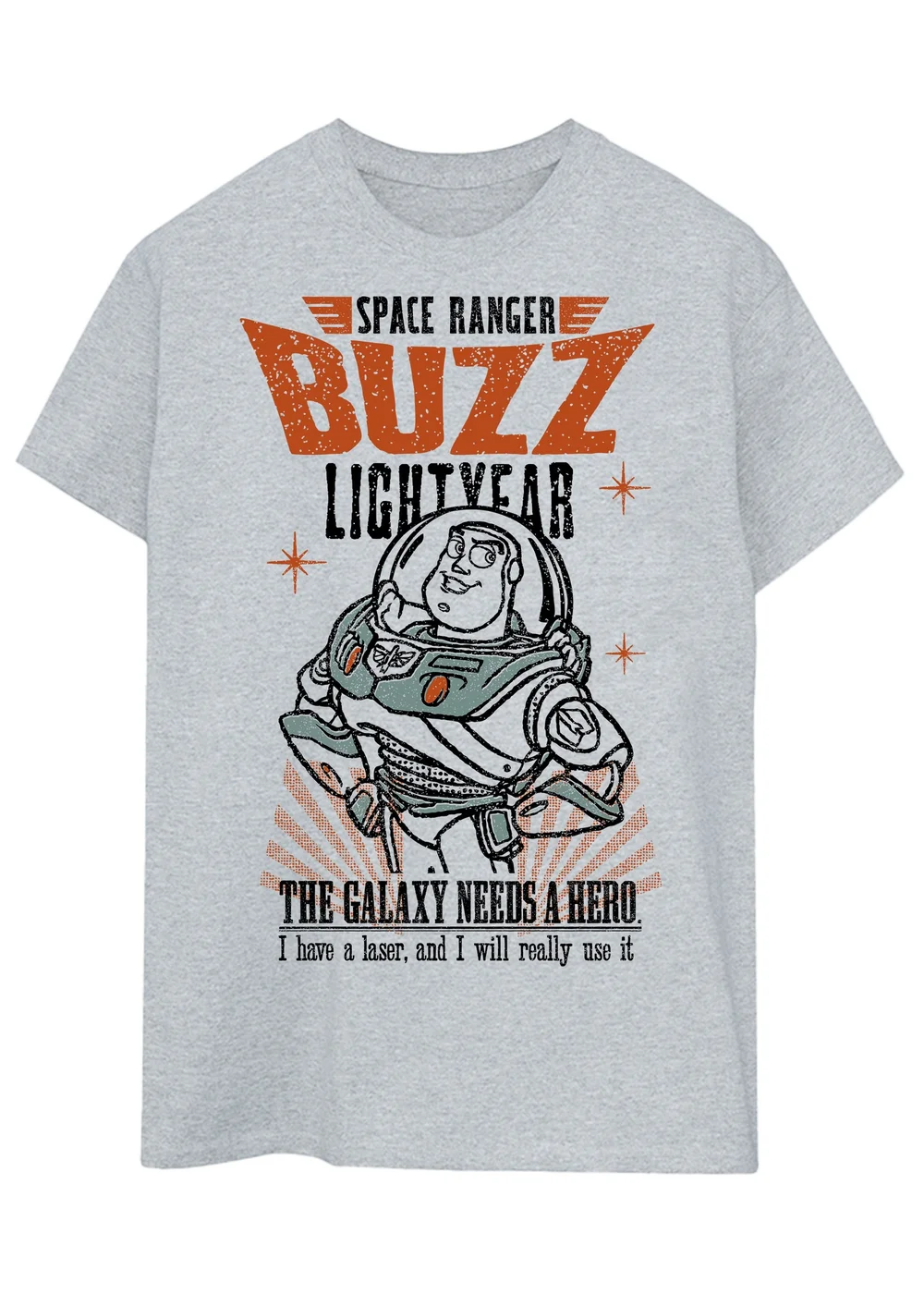 Disney Toy Story Buzz Lightyear Hero Heather Grey Graphic T-Shirt - 4XL Image 1