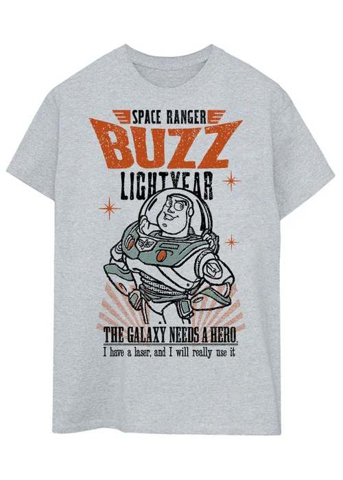 Disney Toy Story Buzz Lightyear Hero Heather Grey Graphic T-Shirt - 4XL Image 1