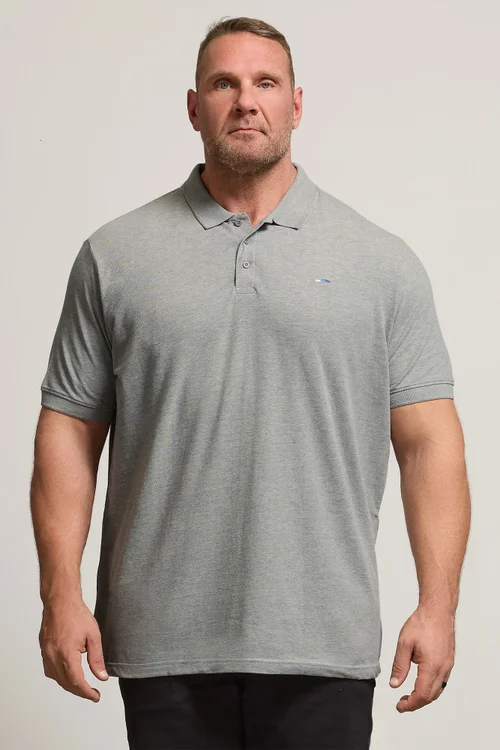 BadRhino Grey Marl Core Polo Shirt - 5-6XL Image 1