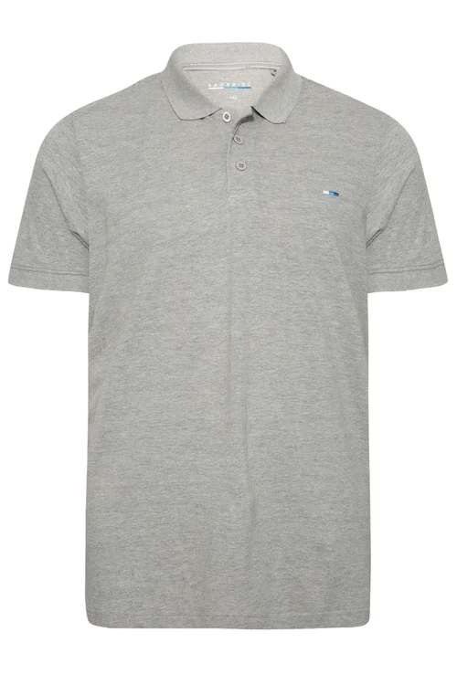 BadRhino Grey Marl Core Polo Shirt - 5-6XL Image 5