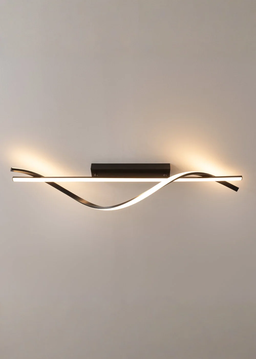 ValueLights Infinity Matte Black Twist Drop Bar Integrated LED Ceiling Light - One Size Image 5