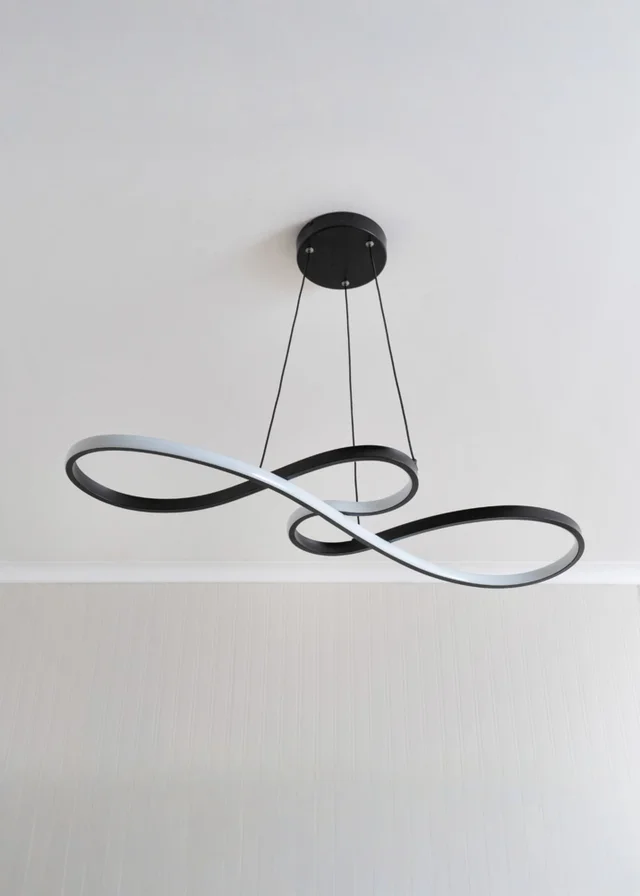 ValueLights Infinity Matte Black Loop Drop Bar Integrated LED Ceiling Light