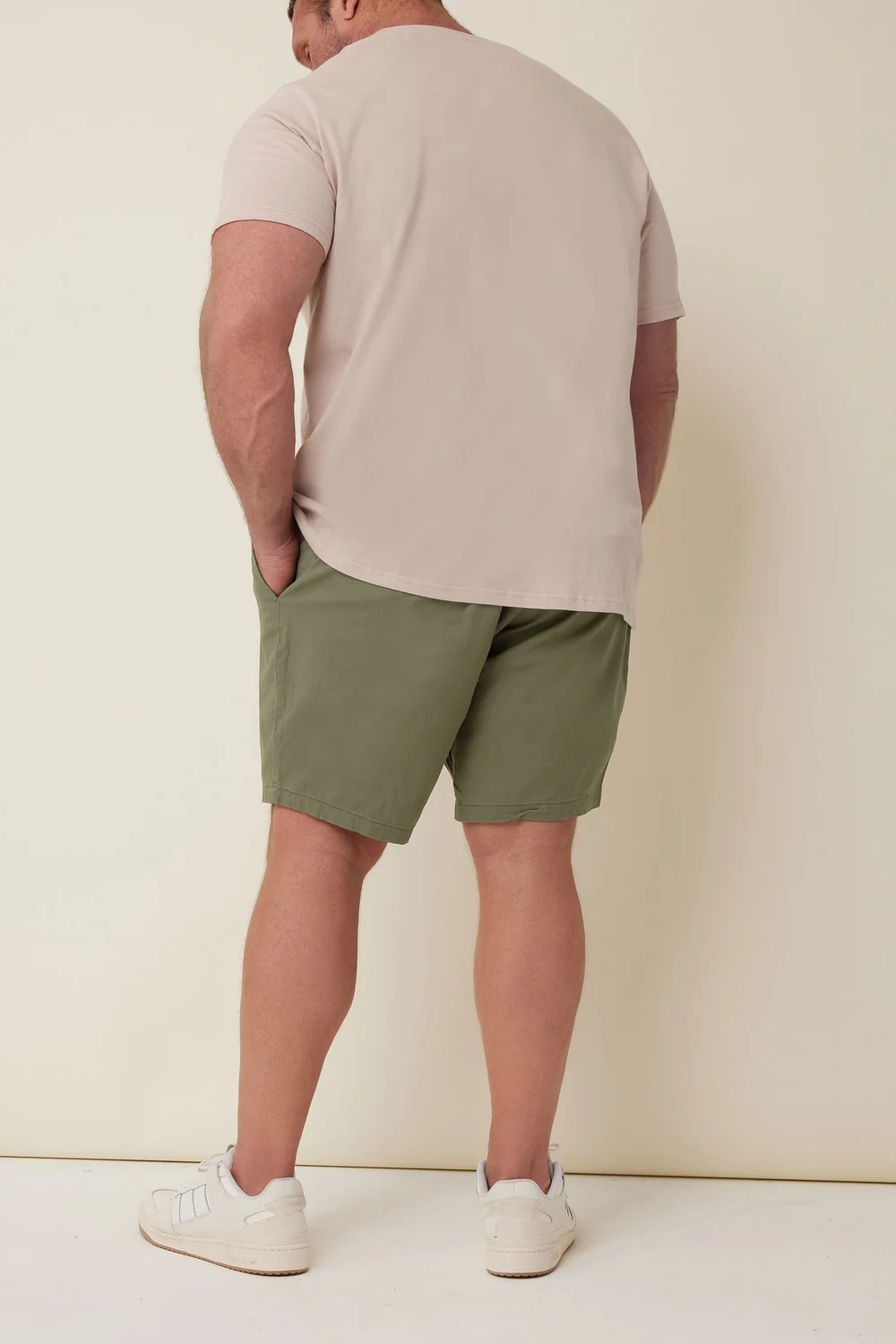 BadRhino Khaki Green Stretch Elasticated Waist Chino Shorts - 7-8XL Image 3