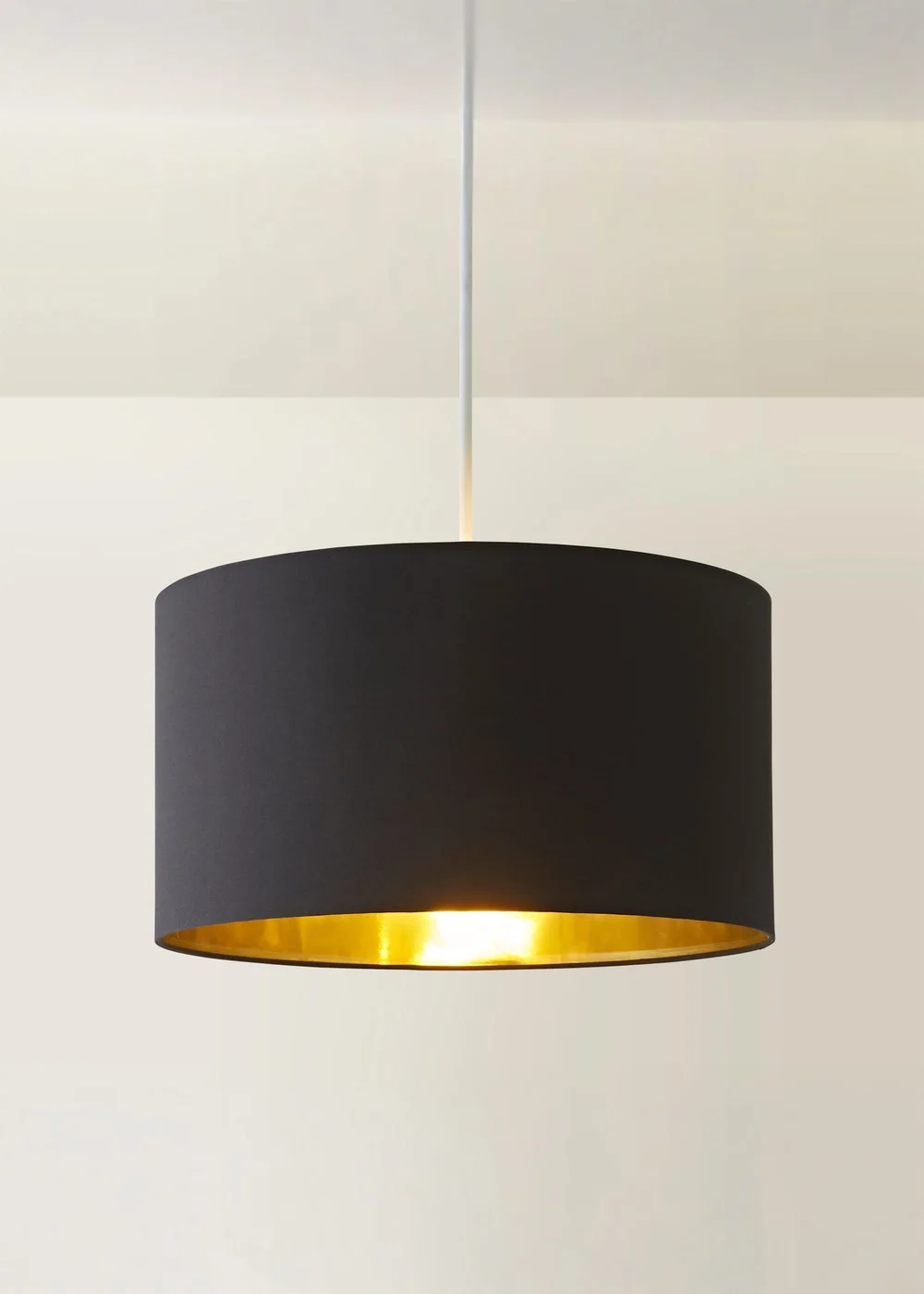 ValueLights Reni 45cm Easy Fit Lamp Shade Black with Metallic Gold Inner - One Size Image 3
