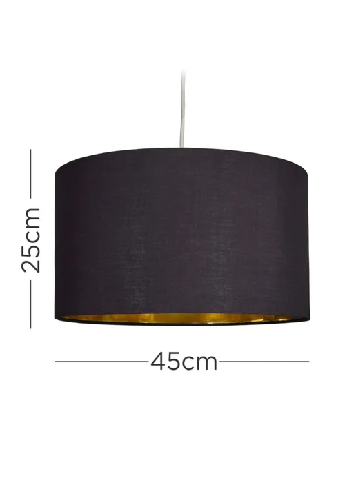ValueLights Reni 45cm Easy Fit Lamp Shade Black with Metallic Gold Inner - One Size Image 5