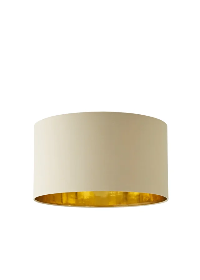ValueLights Reni 45cm Easy Fit Lamp Shade Beige with Metallic Gold Inner