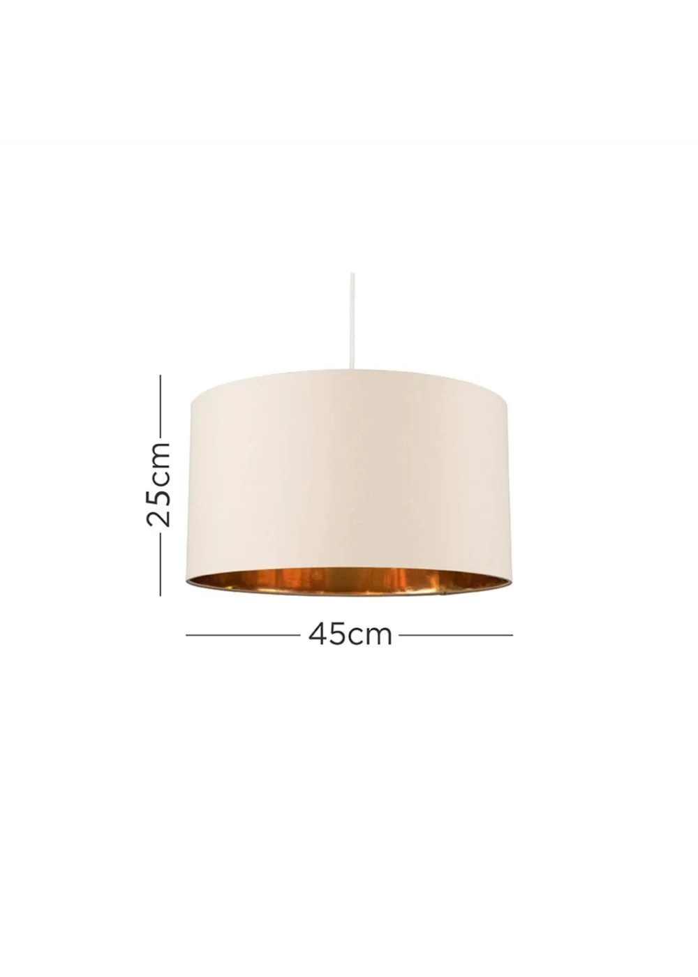 ValueLights Reni 45cm Easy Fit Lamp Shade Beige with Metallic Gold Inner - One Size Image 4