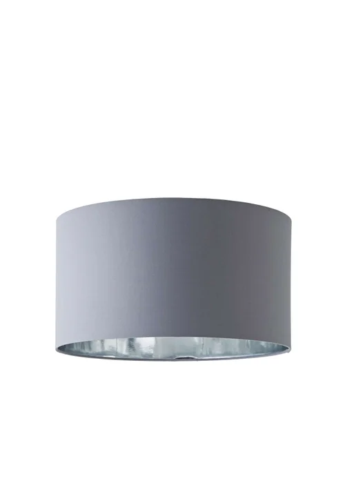 ValueLights Reni 45cm Easy Fit Lampshade Grey with Metallic Chrome Inner - One Size Image 2
