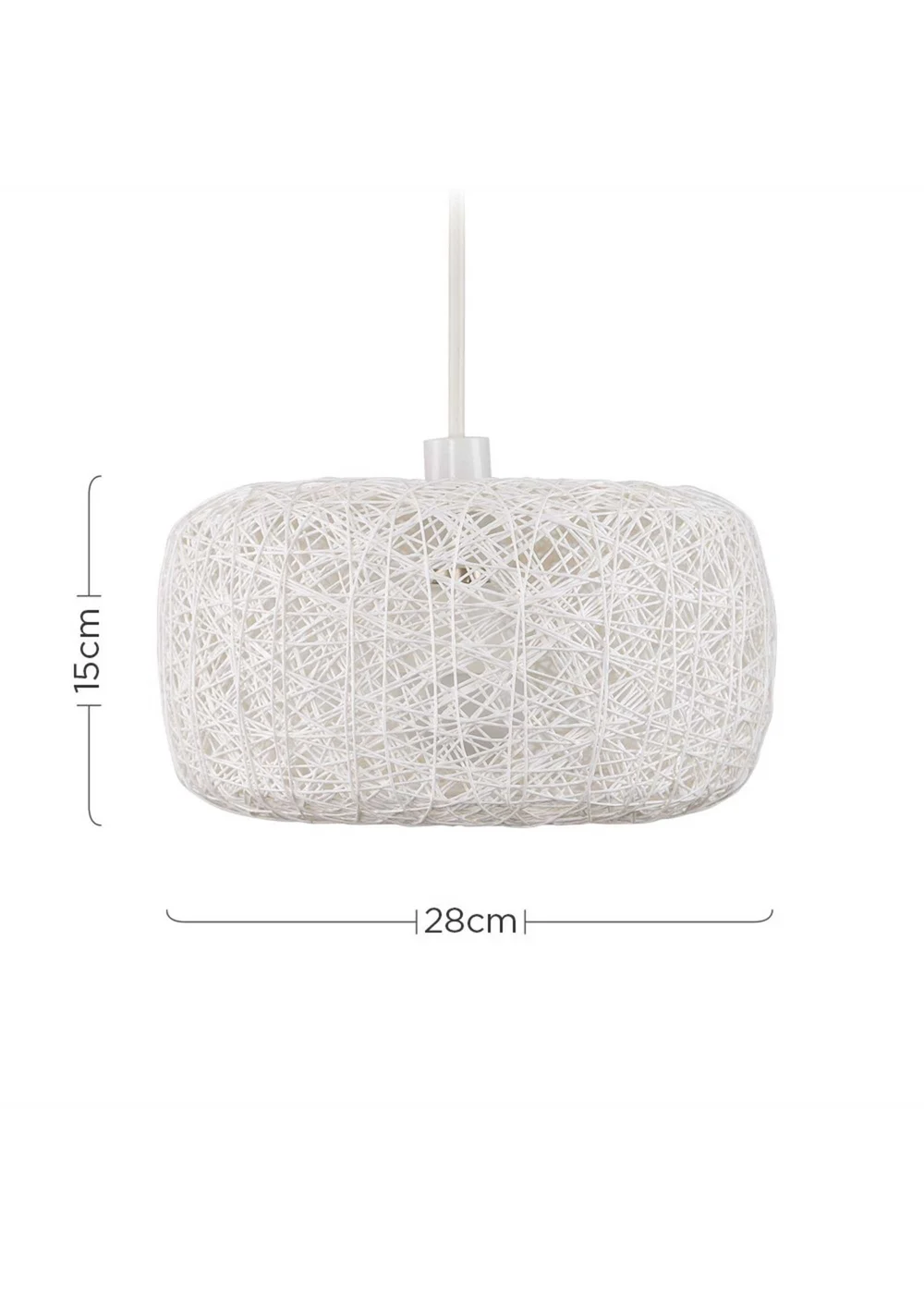 ValueLights Bjorn White Rattan Easy Fit Ceiling Lampshade - One Size Image 6