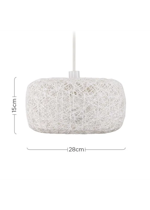 ValueLights Bjorn White Rattan Easy Fit Ceiling Lampshade - One Size Image 6