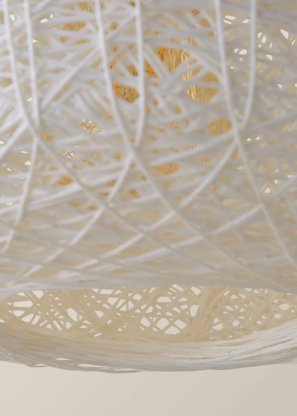 ValueLights Bjorn White Rattan Easy Fit Ceiling Lampshade - One Size Image 5