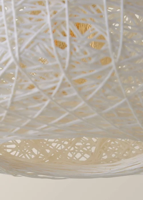 ValueLights Bjorn White Rattan Easy Fit Ceiling Lampshade - One Size Image 5