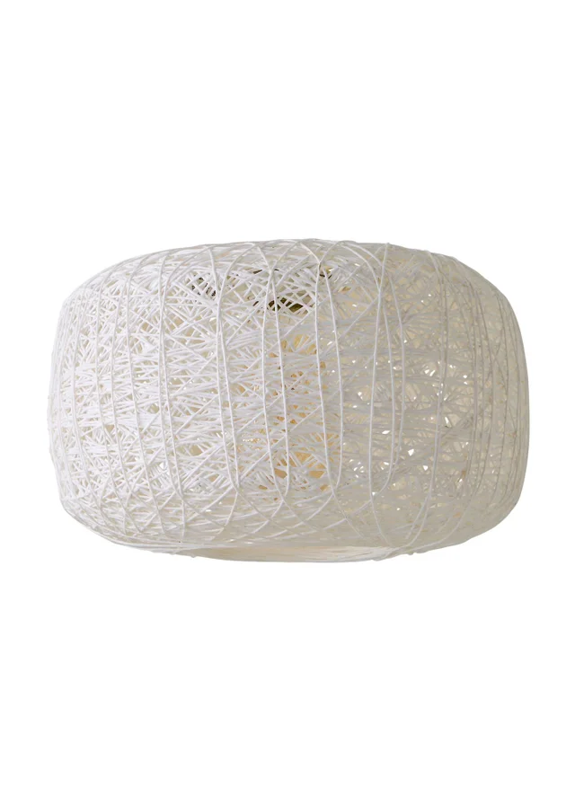 ValueLights Bjorn White Rattan Easy Fit Ceiling Lampshade