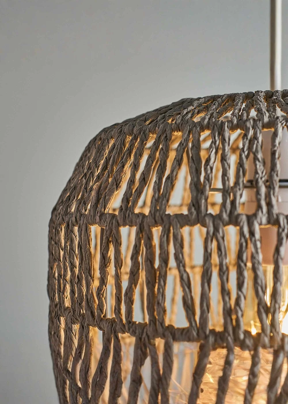 ValueLights Cabral Grey Rope Easy Fit Ceiling Lampshade - One Size Image 3