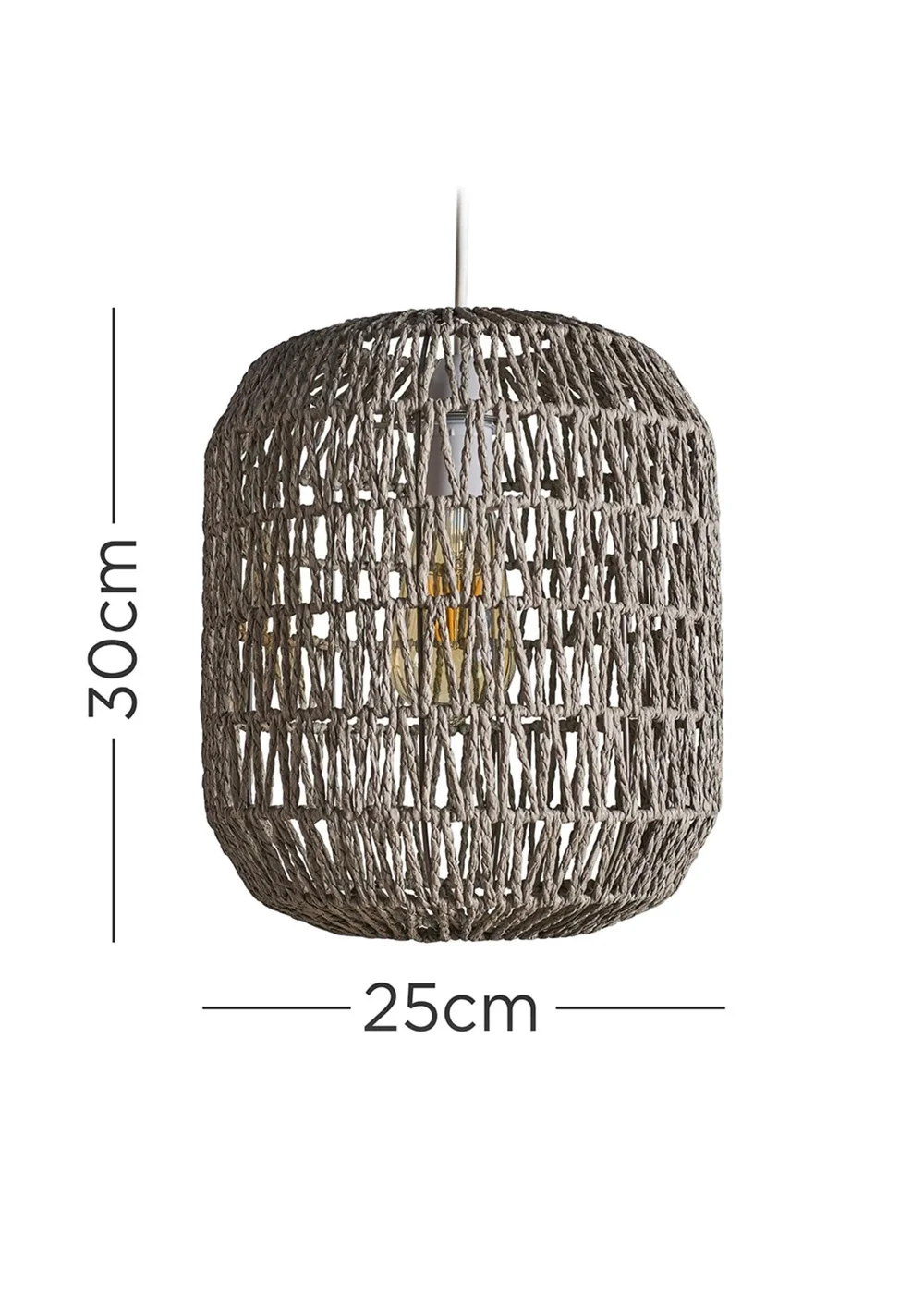 ValueLights Cabral Grey Rope Easy Fit Ceiling Lampshade - One Size Image 5