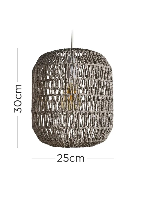 ValueLights Cabral Grey Rope Easy Fit Ceiling Lampshade - One Size Image 5