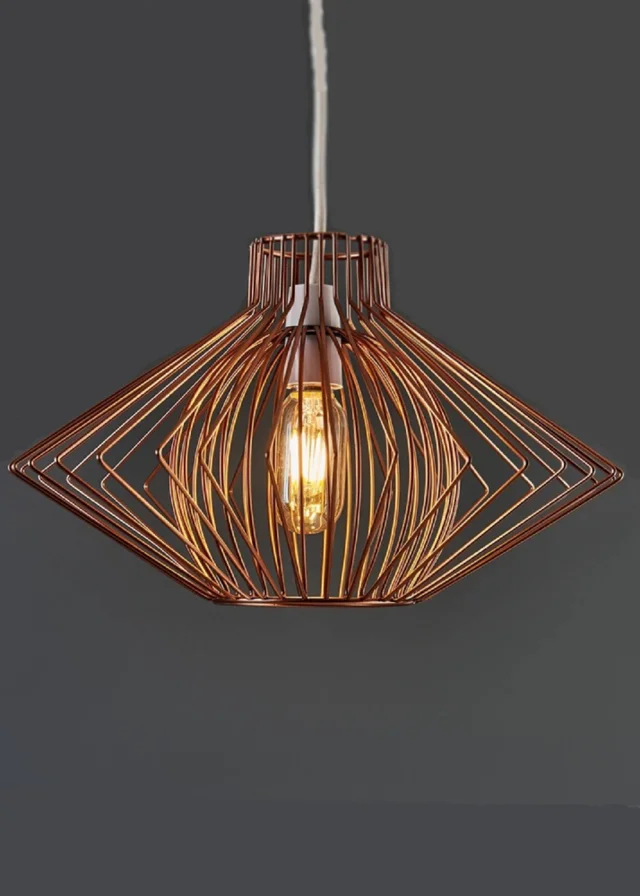 ValueLights Sinat Copper Easy Fit Ceiling Light Lampshade