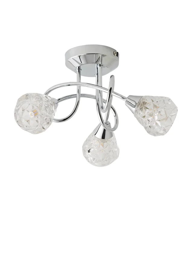ValueLights Astley Chrome 3 Way Crossover Ceiling Light