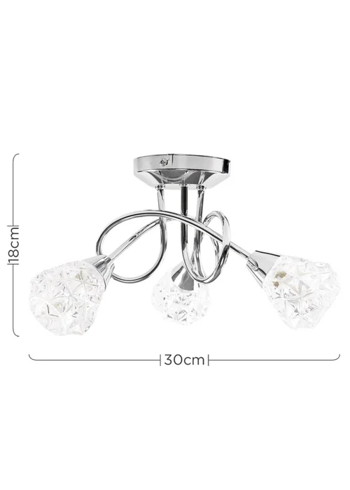 ValueLights Astley Chrome 3 Way Crossover Ceiling Light - One Size Image 6