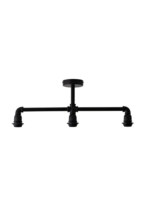 ValueLights Luiggi Matte Black 3 Way Black Bar Ceiling Light - One Size Image 2